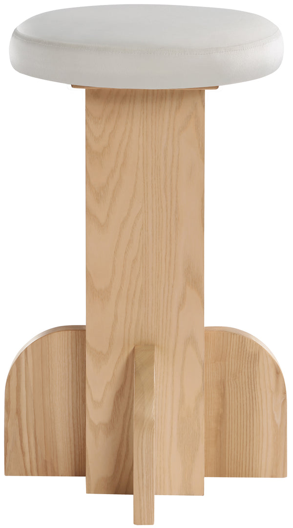 Wyatt Cream Velvet Stool 717Cream-C Meridian Furniture