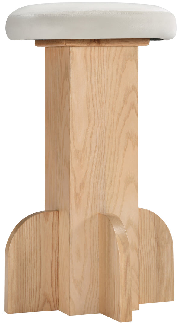 Wyatt Cream Velvet Stool 717Cream-C Meridian Furniture