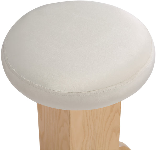 Wyatt Cream Velvet Stool 717Cream-C Meridian Furniture