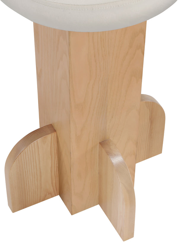 Wyatt Cream Velvet Stool 717Cream-C Meridian Furniture