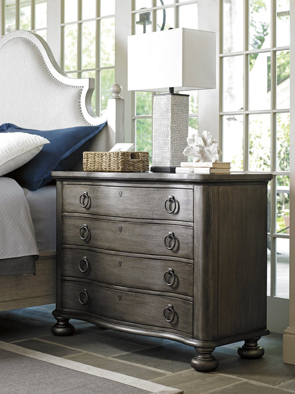 Lexington Sandy Ridge Bachelors Chest: Elegant Transitional Design With Natural Textures And Sophisticated Finish Pelican Gray  717-624