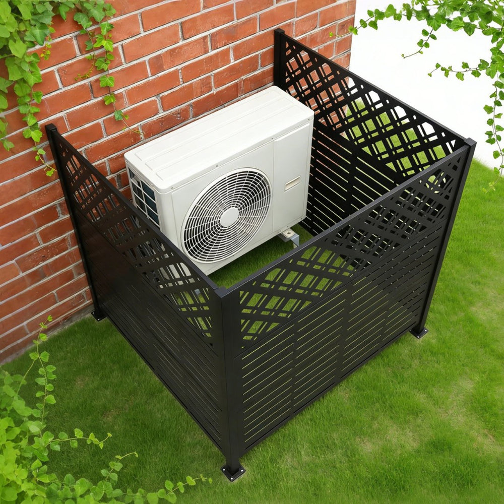 English Elm W48'' Galvanized Steel Outdoor Privacy Panels Powder Coated Slat Fence for Yard Enclosures W1586P455955