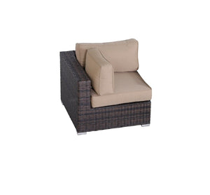 English Elm 33" Corner Wedge Fully Assembled Outdoor Sectional Piece with HDPE Wicker, Rust-Free Frame, Cushions B120P352209