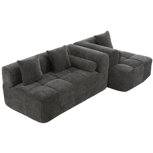 English Elm 101.2" Modular Sectional Sofa Deep Cushioned Beige Curved Couch for Living Room N719P257500E