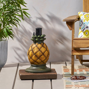 English Elm Christopher Knight Home® - PINEAPPLE Concrete Umbrella Base in Sunny Yellow — Heavy 21.75" x 17.5" Decorative Outdoor Stand 67768.00YLW