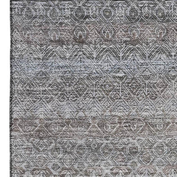 HomeRoots 10' Brown and Beige Striped Area Rug - Washable, UV Protected, Durable for High-Traffic Spaces! 718001