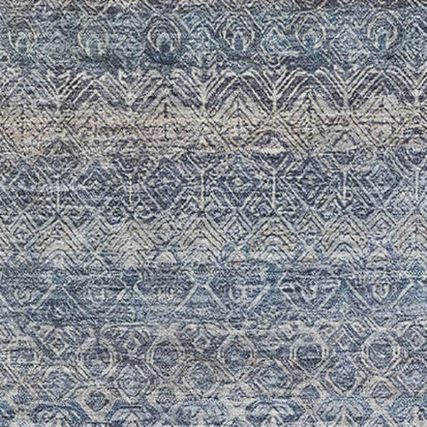 HomeRoots 8' Blue And Beige Striped Round Rug - Washable, Stain Resistant, UV Protected for High-Traffic Areas 718004