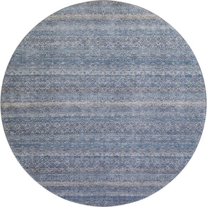HomeRoots 8' X 10' Striped Washable Area Rug - Blue & Beige, UV Protected, Kid & Pet-Friendly, Durable Design 718005