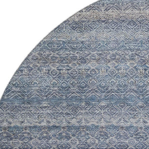 HomeRoots 8' X 10' Striped Washable Area Rug - Blue & Beige, UV Protected, Kid & Pet-Friendly, Durable Design 718005
