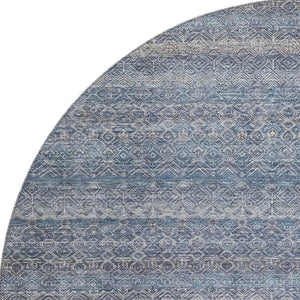 HomeRoots 8' X 10' Striped Washable Area Rug - Blue & Beige, UV Protected, Kid & Pet-Friendly, Durable Design 718005
