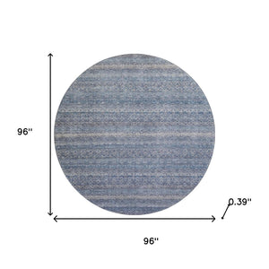 HomeRoots 8' X 10' Striped Washable Area Rug - Blue & Beige, UV Protected, Kid & Pet-Friendly, Durable Design 718005