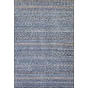 HomeRoots 10' X 14' Blue And Beige Striped Area Rug - Washable, UV Protected, Stain Resistant for Easy Care 718007