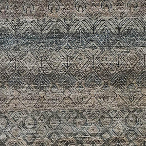 HomeRoots 8' Round Washable Rug in Chocolate and Gray Stripes - Durable, UV Protected, Stain Resistant Design 718010