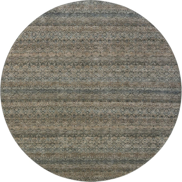 HomeRoots 8' X 10' Chocolate and Gray Striped Washable Area Rug – Durable, Stylish, UV Protected, Easy Care! 718011