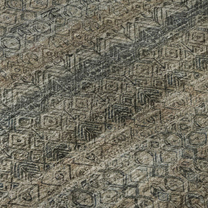 HomeRoots 8' X 10' Chocolate and Gray Striped Washable Area Rug – Durable, Stylish, UV Protected, Easy Care! 718011