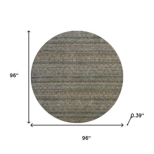 HomeRoots 8' X 10' Chocolate and Gray Striped Washable Area Rug – Durable, Stylish, UV Protected, Easy Care! 718011