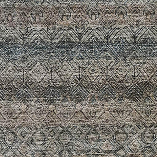 HomeRoots 9' X 12' Chocolate and Gray Striped Area Rug - Machine Washable, UV Protected, Durable Comfort! 718012