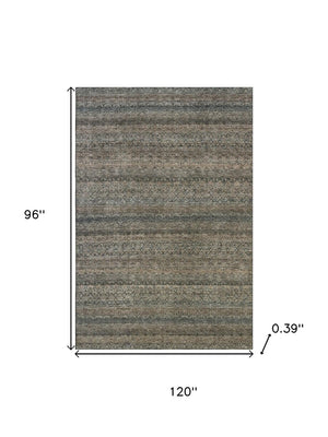 HomeRoots 9' X 12' Chocolate and Gray Striped Area Rug - Machine Washable, UV Protected, Durable Comfort! 718012