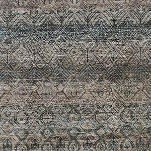 HomeRoots 10' X 14' Washable Chocolate & Gray Striped Area Rug with UV Protection – Durable, Stylish & Easy-Care! 718013