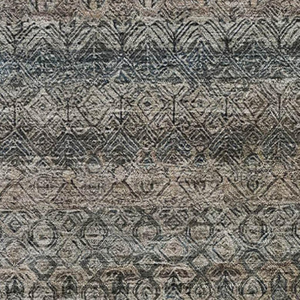 HomeRoots 10' X 14' Washable Chocolate & Gray Striped Area Rug with UV Protection – Durable, Stylish & Easy-Care! 718013