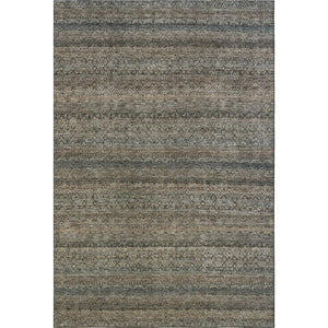 HomeRoots 10' X 14' Washable Chocolate & Gray Striped Area Rug with UV Protection – Durable, Stylish & Easy-Care! 718013