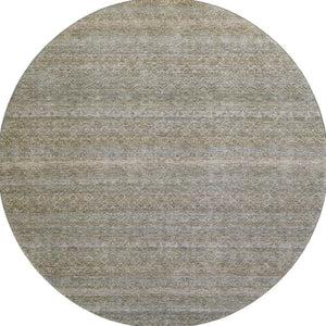 HomeRoots 8' X 10' Stylish Khaki & Beige Striped Washable Area Rug with UV Protection for Busy Homes 718017
