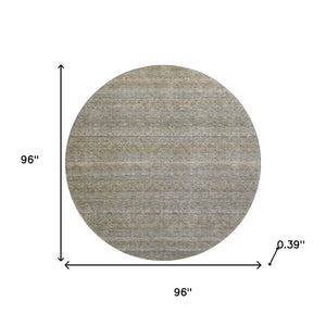 HomeRoots 8' X 10' Stylish Khaki & Beige Striped Washable Area Rug with UV Protection for Busy Homes 718017