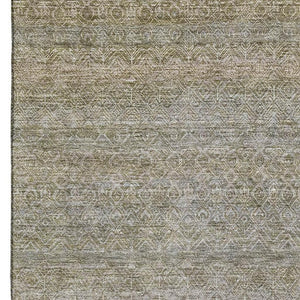 HomeRoots 10' Khaki And Beige Striped Area Rug – Durable, Washable, UV-Protected for High-Traffic Spaces 718019