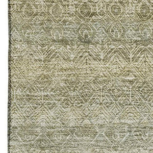 HomeRoots 5' x 8' Linen and Beige Striped Washable Area Rug - Pet-Friendly, UV Protected, Easy Care Design 718021