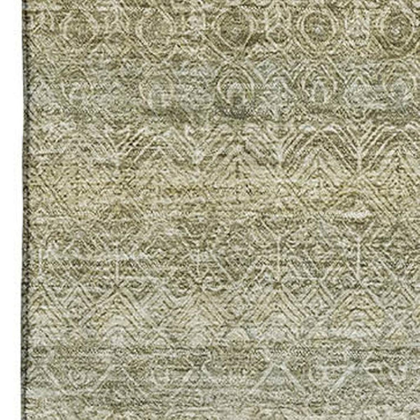 HomeRoots 5' x 8' Linen and Beige Striped Washable Area Rug - Pet-Friendly, UV Protected, Easy Care Design 718021