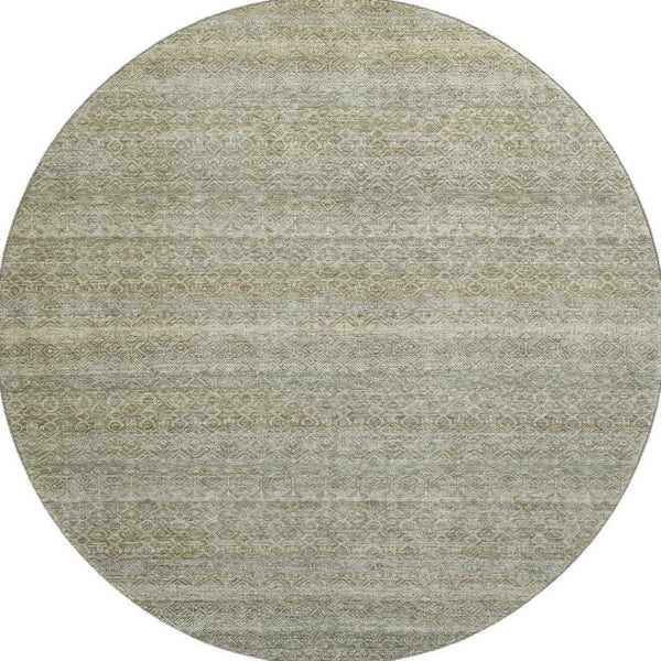 HomeRoots 8' X 10' Washable Linen & Beige Striped Area Rug with UV Protection - Durable, Stylish, Easy-Care Solution! 718023