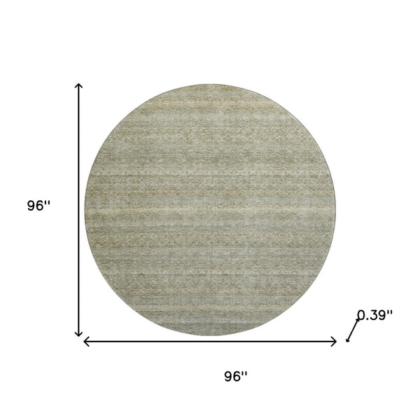 HomeRoots 8' X 10' Washable Linen & Beige Striped Area Rug with UV Protection - Durable, Stylish, Easy-Care Solution! 718023