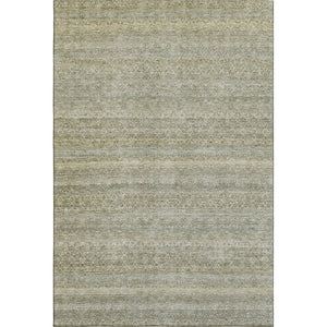 HomeRoots 10' X 14' Linen & Beige Striped Area Rug - Stain-Resistant, Machine-Washable with UV Protection 718025