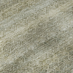 HomeRoots 10' X 14' Linen & Beige Striped Area Rug - Stain-Resistant, Machine-Washable with UV Protection 718025