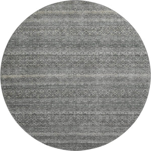 HomeRoots 8' X 10' Durable Pewter & Gray Striped Washable Area Rug with UV Protection for High-Traffic Spaces 718029