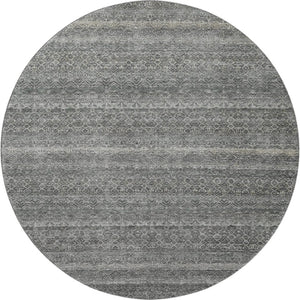 HomeRoots 8' X 10' Durable Pewter & Gray Striped Washable Area Rug with UV Protection for High-Traffic Spaces 718029