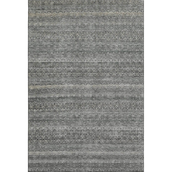 HomeRoots 9' X 12' Pewter Gray Striped Area Rug – Stylish, Durable, Washable & UV Protected for Busy Homes 718030