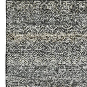 HomeRoots 9' X 12' Pewter Gray Striped Area Rug – Stylish, Durable, Washable & UV Protected for Busy Homes 718030