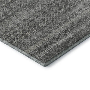HomeRoots 9' X 12' Pewter Gray Striped Area Rug – Stylish, Durable, Washable & UV Protected for Busy Homes 718030