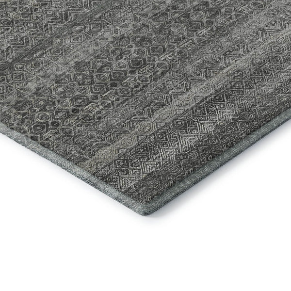 HomeRoots 9' X 12' Pewter Gray Striped Area Rug – Stylish, Durable, Washable & UV Protected for Busy Homes 718030