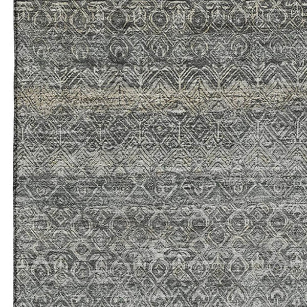 HomeRoots 9' X 12' Pewter Gray Striped Area Rug – Stylish, Durable, Washable & UV Protected for Busy Homes 718030