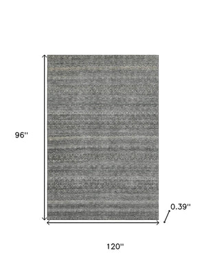 HomeRoots 9' X 12' Pewter Gray Striped Area Rug – Stylish, Durable, Washable & UV Protected for Busy Homes 718030