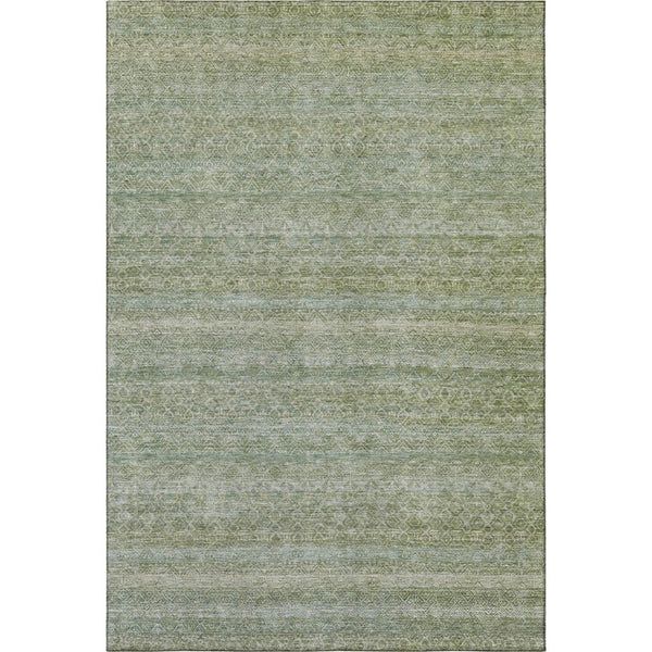 HomeRoots 5' X 8' Sage and Gray Striped Area Rug – Washable, UV-Protected, Non-Slip for High-Traffic Homes 718033