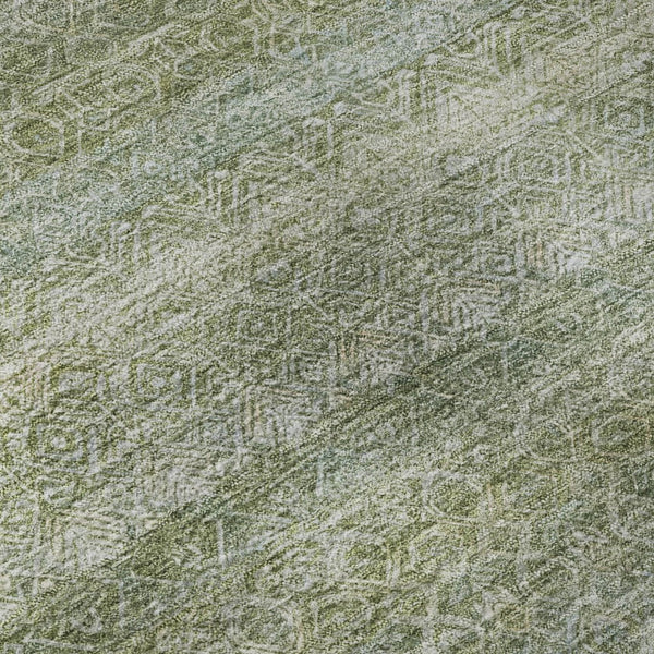 HomeRoots 5' X 8' Sage and Gray Striped Area Rug – Washable, UV-Protected, Non-Slip for High-Traffic Homes 718033