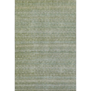 HomeRoots 8' Sage and Gray Striped Round Rug - Washable, UV Protected, Durable, Perfect for High-Traffic Areas 718034