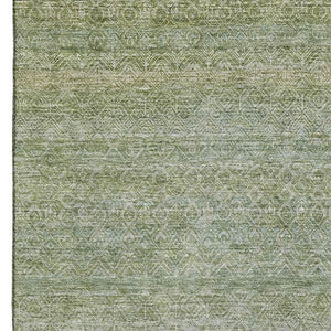 HomeRoots 8' Sage and Gray Striped Round Rug - Washable, UV Protected, Durable, Perfect for High-Traffic Areas 718034