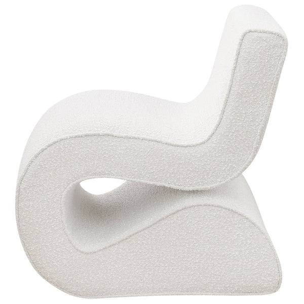 English Elm Austin Cream Bouclé Upholstered Armless Curved Chair — Sculptural Plush Accent Seat for Modern Homes B062P299954