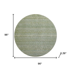 HomeRoots 8' X 10' Sage and Gray Striped Area Rug - Washable, UV Protected, Stain-Resistant, Durable Design 718035