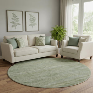 HomeRoots 8' X 10' Sage and Gray Striped Area Rug - Washable, UV Protected, Stain-Resistant, Durable Design 718035