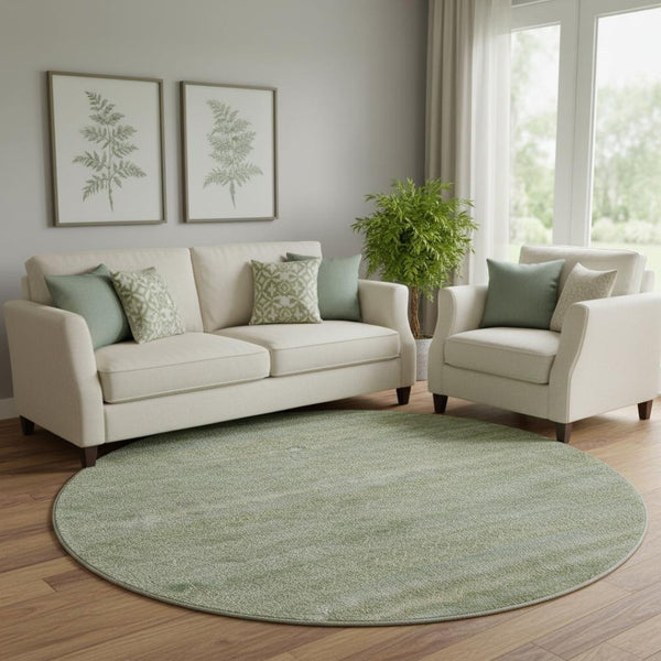 HomeRoots 8' X 10' Sage and Gray Striped Area Rug - Washable, UV Protected, Stain-Resistant, Durable Design 718035